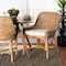 Baxton Studio Kyle Modern Bohemian Natural Brown Woven Rattan Dining Side Chair With Cushion 212-12803-ZORO - alternate 1